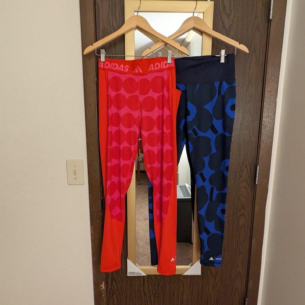 Adidas Kids Red and Blue Patterned Leggings